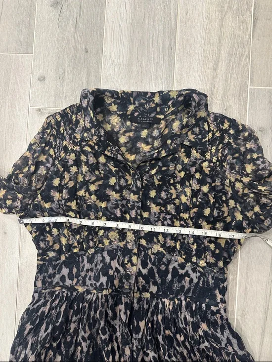 ALLSAINTS Liza Asa Dual Print High/Low Dress - Picture 9 of 9